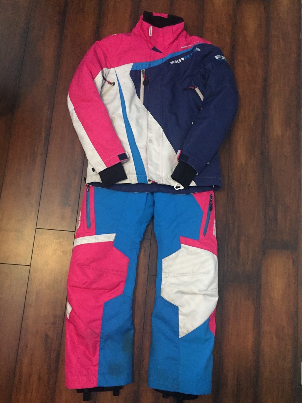 Ladies FXR Sled/Snow Jacket & Pants - Pink, Blue, White